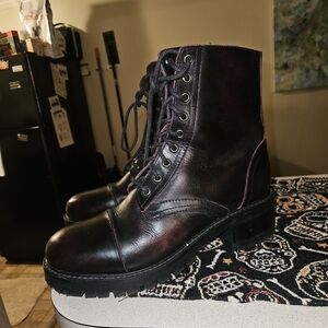 Women's dark burger combat boots